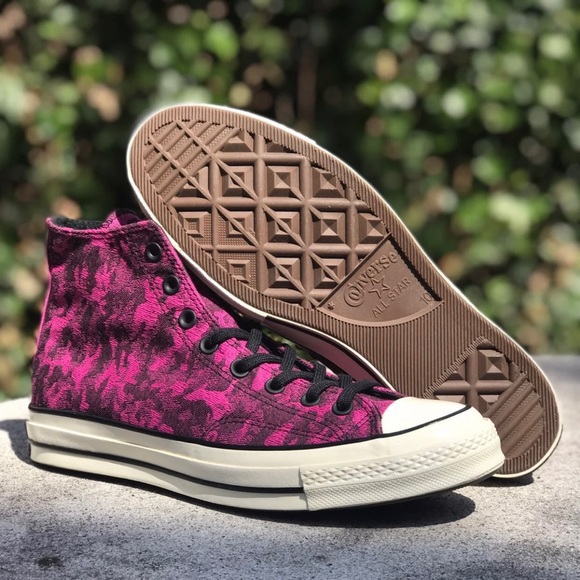 Converse Chuck 70 Hi Fuchsia Camo Denim Sneakers - Picture 6 of 9
